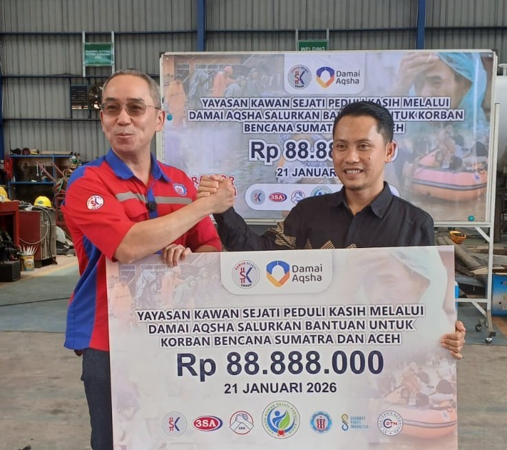 Yayasan Kawan Sejati Peduli Kasih Serahkan Donasi Rp88.880.000 kepada Damai Aqsha untuk Korban Bencana Aceh dan Sumatra